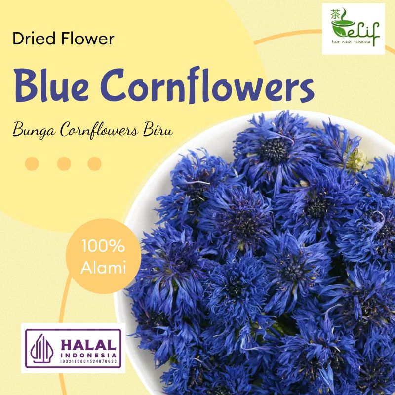 Jual ELIF TEA Small Pack Blue Cornflower Tea : Himalaya Blue Cornflower ...