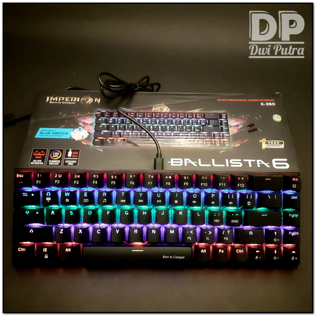 Jual KEYBOARD IMPERION BALLISTA 6 K-360 MECHANICAL // MINIMALIST TKL 68 ...
