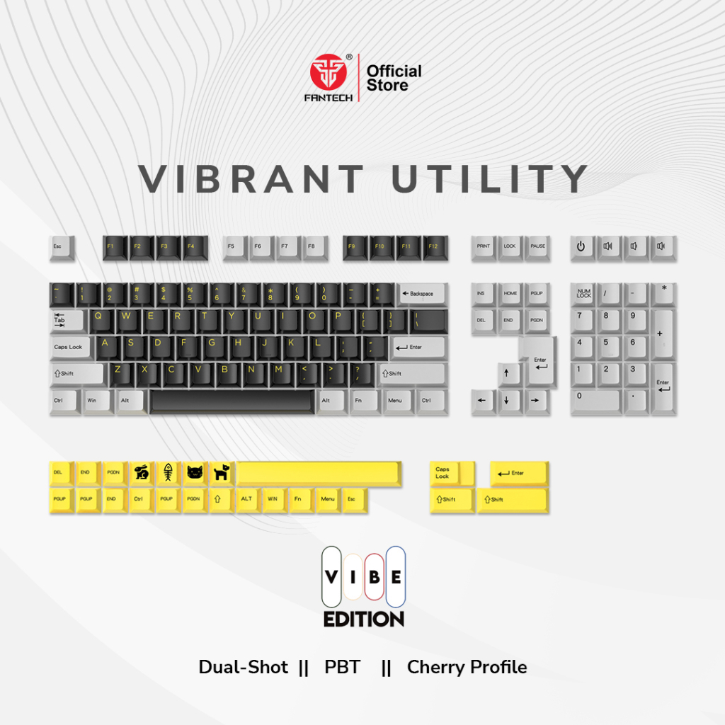 Jual Fantech Keycaps SET PBT DualShot Vibrant Utility Profile ACK01 Shopee Indonesia
