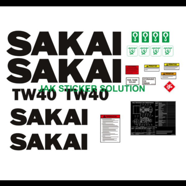 Jual STICKER ALAT BERAT STIKER Tandem Road Roller Compactor Sakai TW40 ...