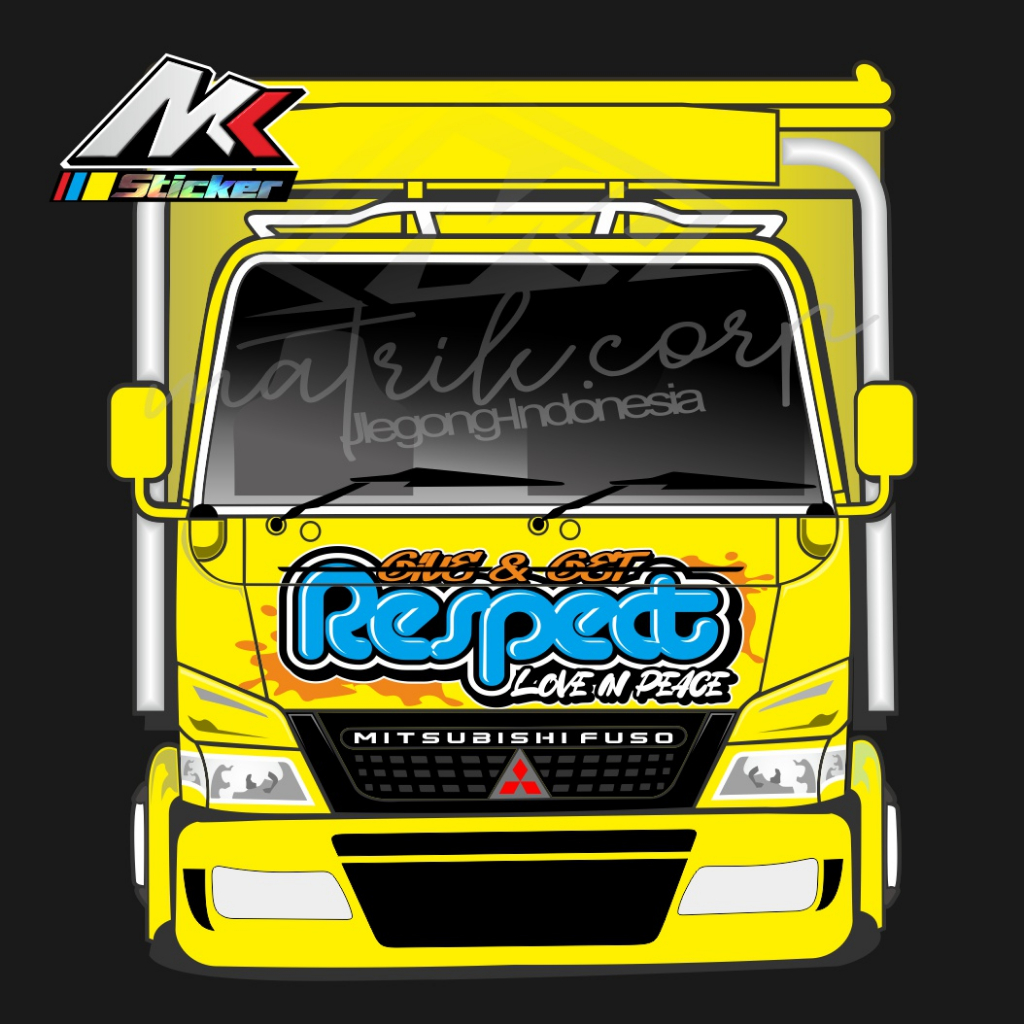 Jual Stiker Depan Truk Sticker Kabin Truk Canter/Elf/Giga/Dutro/Dyna ...
