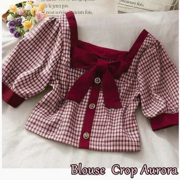 KALANTHA FASHION Blouse Aurora Atasan Wanita Kerah Pita Ukuran All Size