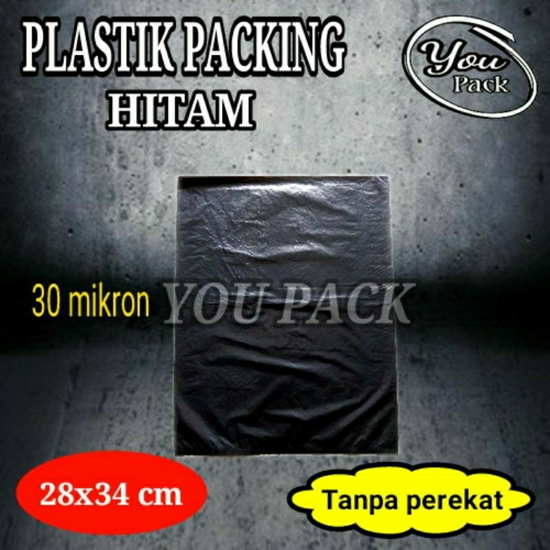Jual PLASTIK PACKING HITAM 28X34 CM KANTONG KRESEK TANPA PEREKAT ...