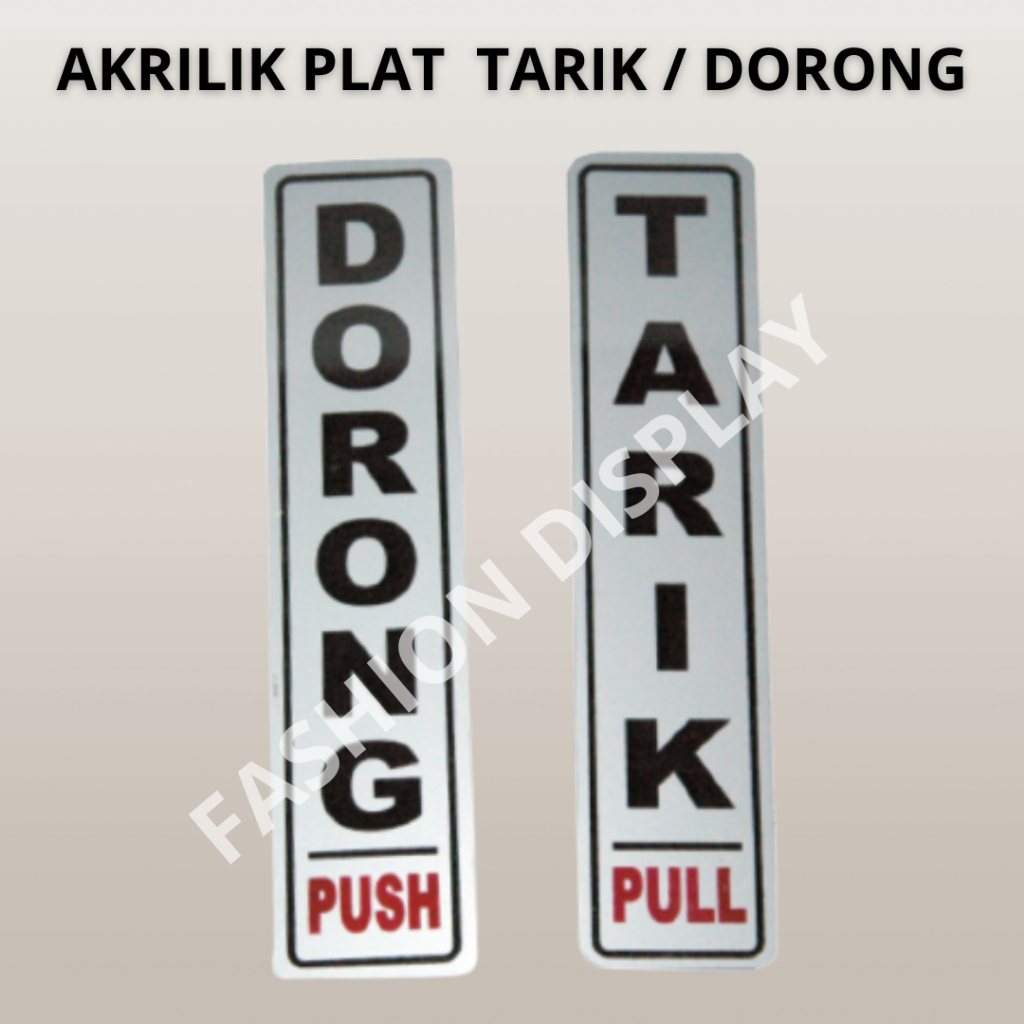 Jual Plat Lambang Sign Tulisan Tanda Rambu Dorong Atau Tarik Pvc Tulisan Akrilik Plat Bh