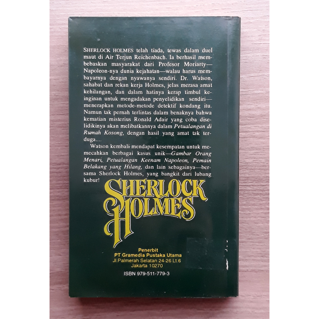 Jual Novel Sir Arthur Conan Doyle Memoar Kembalinya Sherlock Holmes 