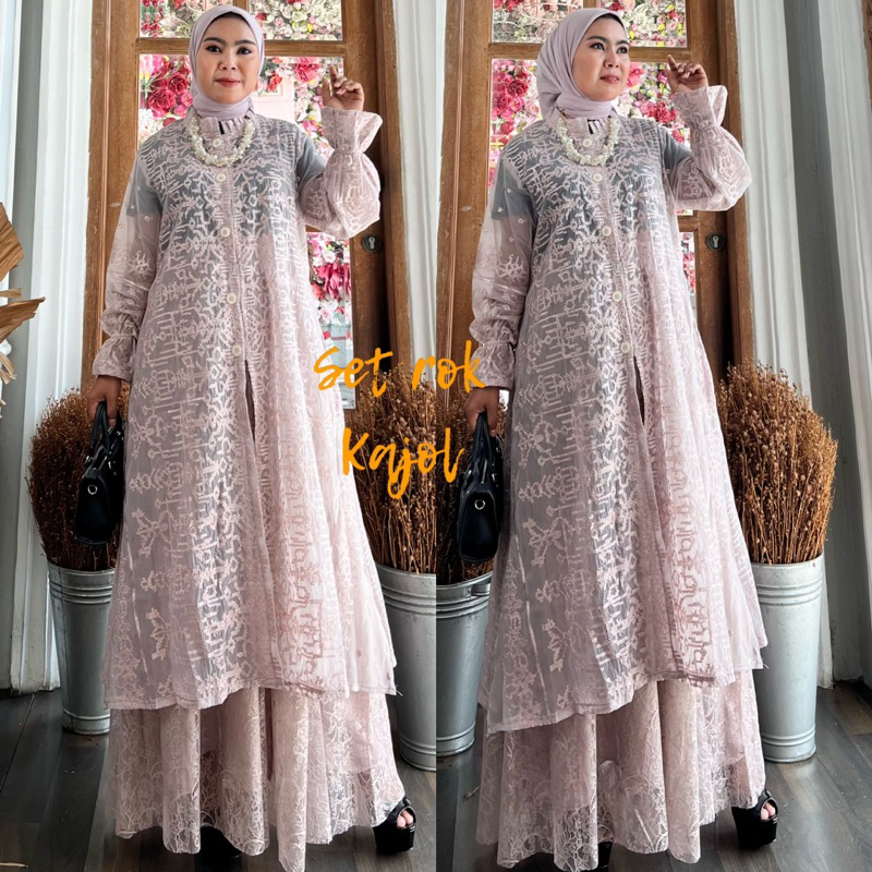 Jual Set rok kajol Bahan atasan tile organdi sutra Bahan rok burkat