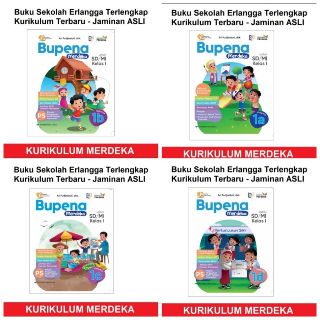 Jual ORI harga satuan buku teks BUPENA kurikulum merdeka untuk kelas 1 ...