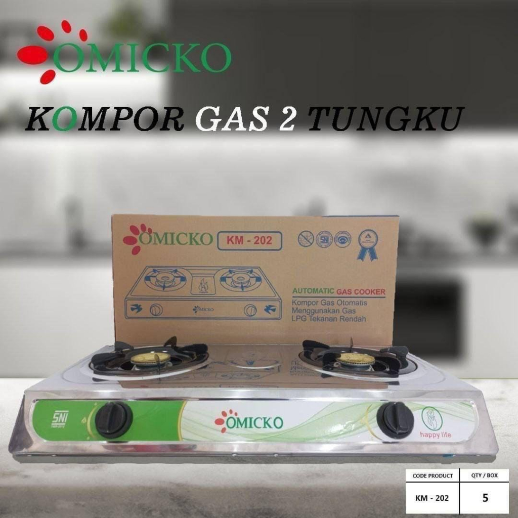 Jual Kompor Gas Stainless 2 Tungku omicko | Shopee Indonesia