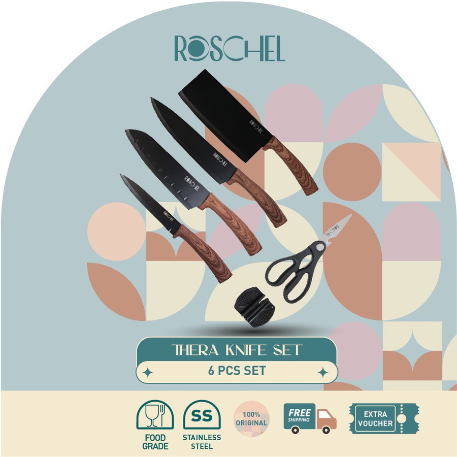 Jual ROSCHEL THERA Knife Pisau Dapur 6 Pcs Set | Shopee Indonesia
