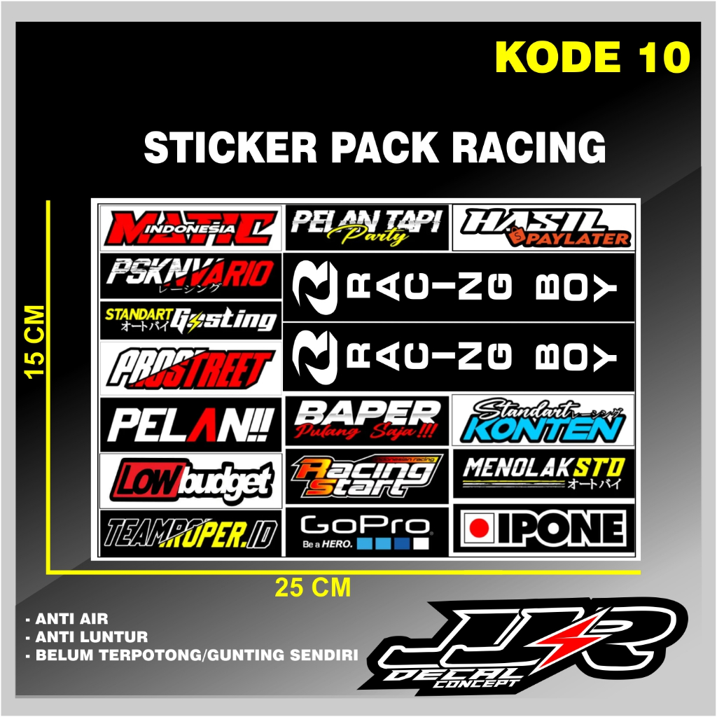 Jual Stiker Pack Racing Sponsor stiker set lembaran Racing Stiker motor ...