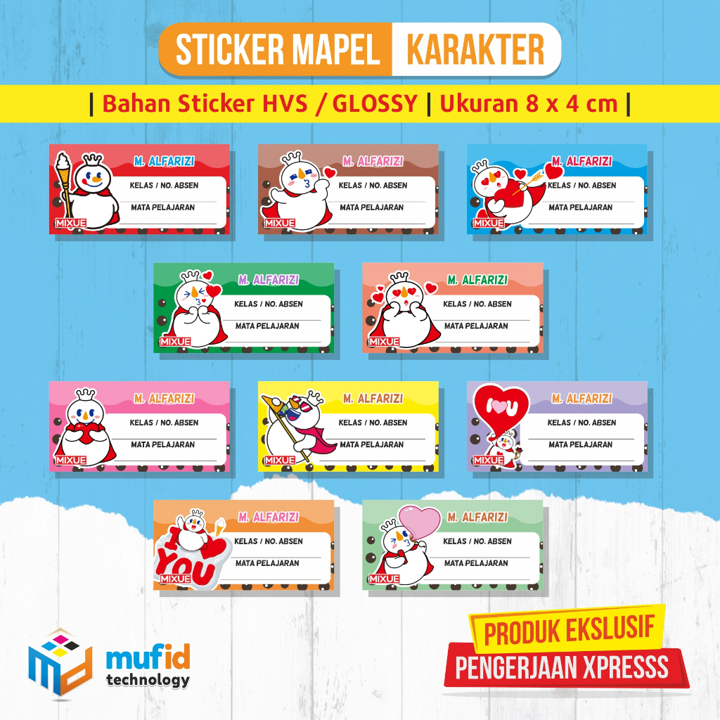 Jual Stiker Label Buku / Mapel Custom MIXUE (10 PCS) | Shopee Indonesia