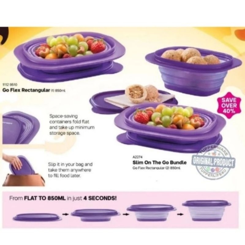 Jual Goflex Regtangular Tupperware Original Unggu 2,3 liter | Shopee ...
