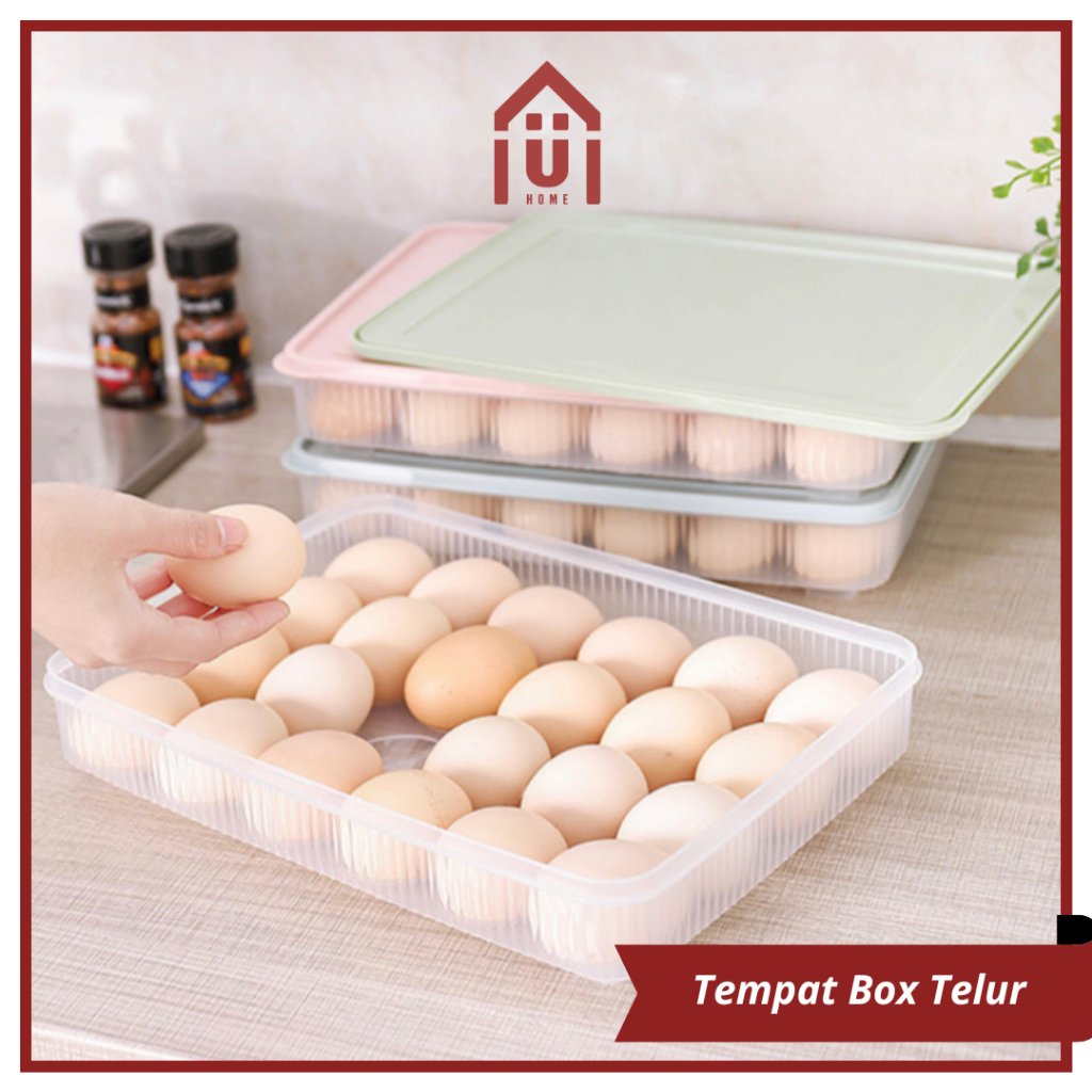Jual UNISO - BOX PENYIMPANAN TELUR 24 LUBANG KOTAK SIMPAN TELUR EGG ...