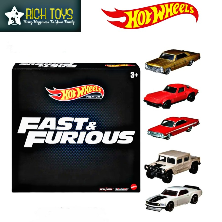 Jual HOT WHEELS Fast And Furious (5pcs) Premium Collector Mainan