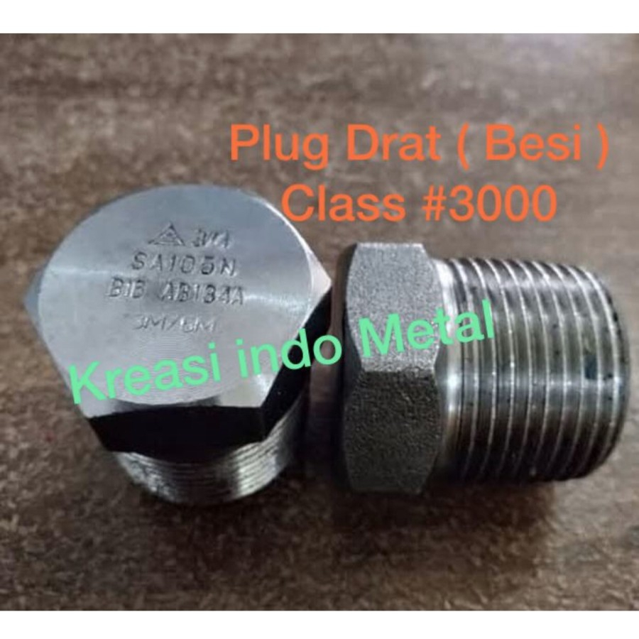 Jual Plug 1/2 inch class 3000 ( Besi ) / Hex Plug / tutup pipa 1/2 ...