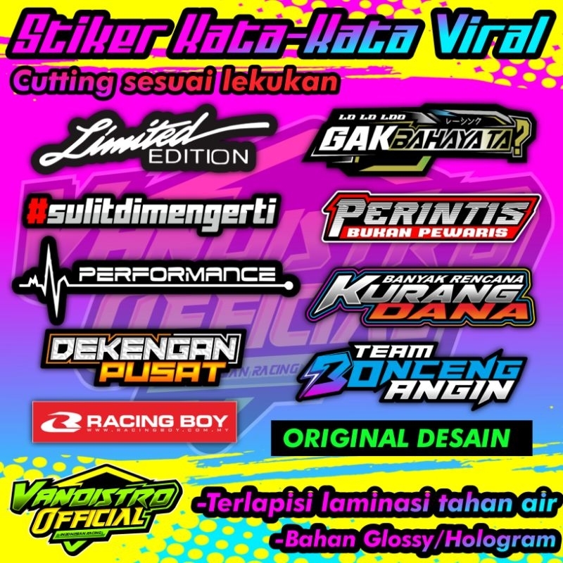 Jual Stiker Kata Kata Stiker Racing Viral Stiker Motor Stiker Hologram Shopee Indonesia