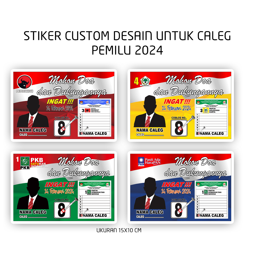 Berikut Contoh Kartu Nama Caleg Perindo Model Stiker Model Stiker My