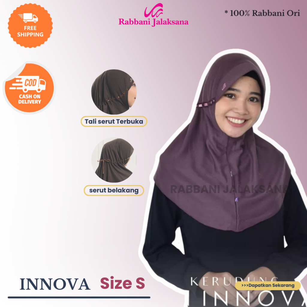 Jual Kerudung Sekolah Rabbani INNOVA SERUT SAMPING PITA LUAR Size S ...