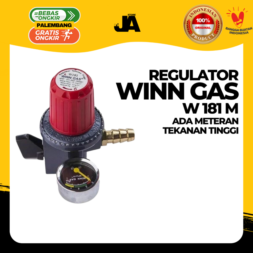 Jual Regulator Gas LPG Winn Gas W 181 NM Dengan Meteran Tekanan Tinggi