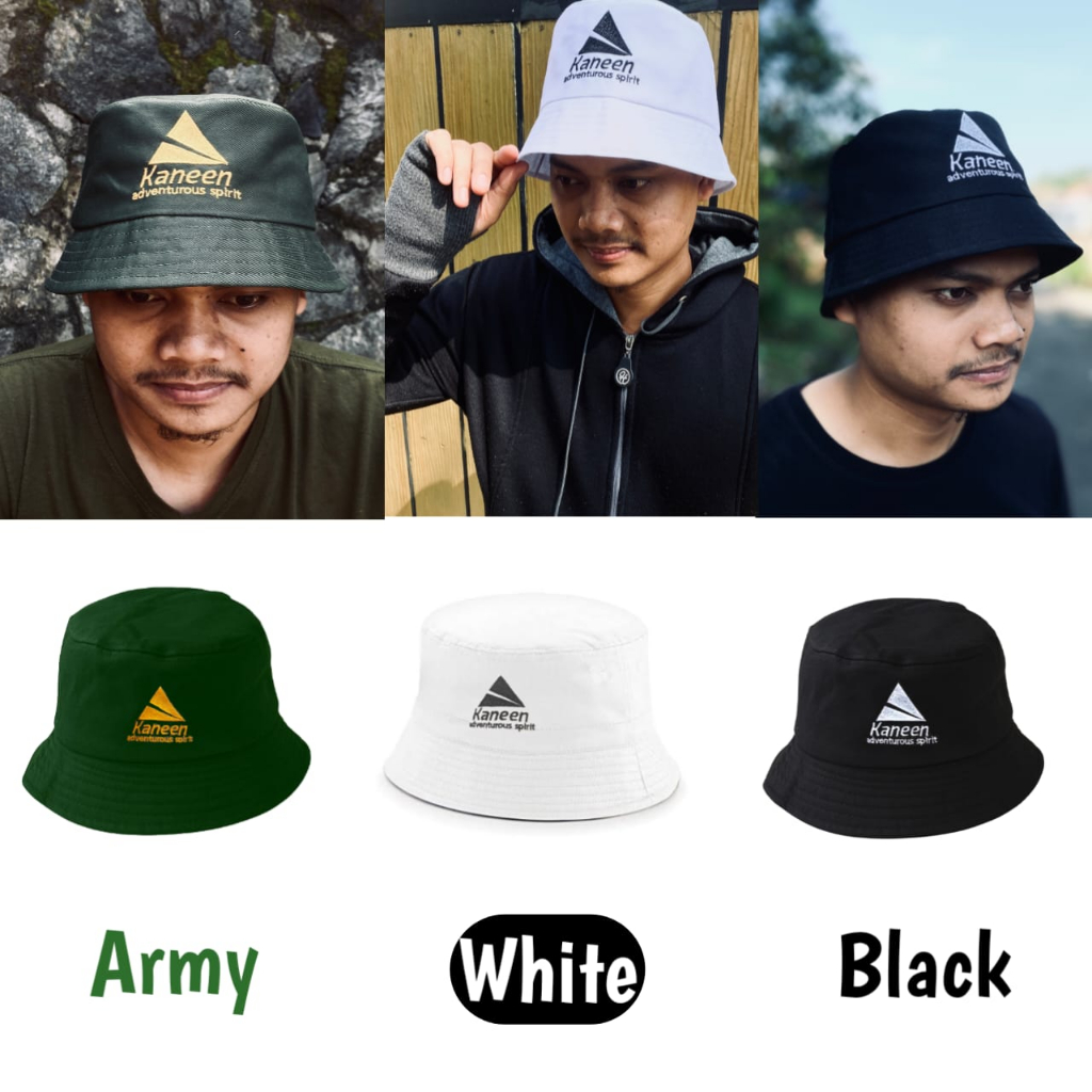 Kaneen Bucket Hat Topi Bucket Hat Bordir Premium Pria Wanita Model Korea  Kekinian Outdoor