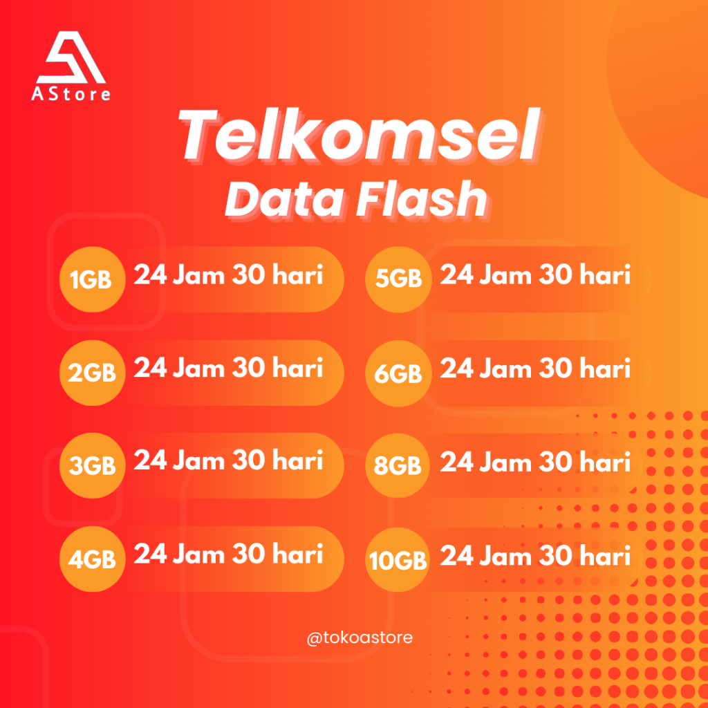 Jual PAKET DATA FLASH TELKOMSEL FULL KUOTA 24 JAM | 30 HARI | ALL ZONA ...