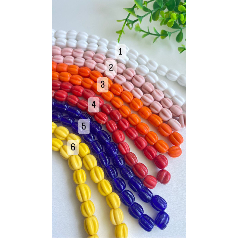Jual manik belimbing one color/ starfruit beads/manik kaca jombang ...