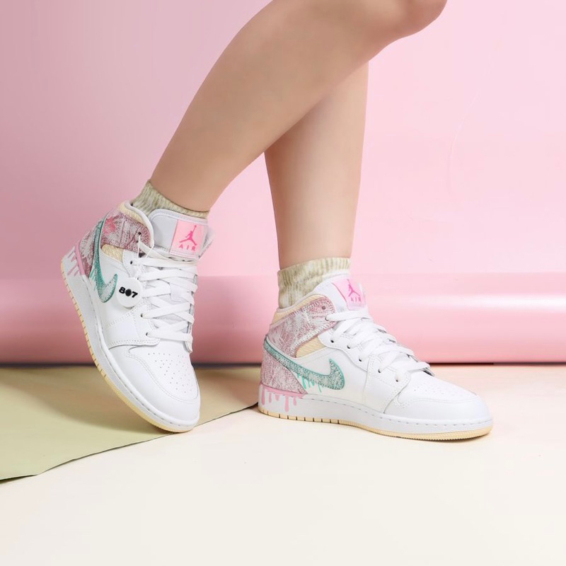Jual Air Jordan 1 Mid Paint Drip Shopee Indonesia