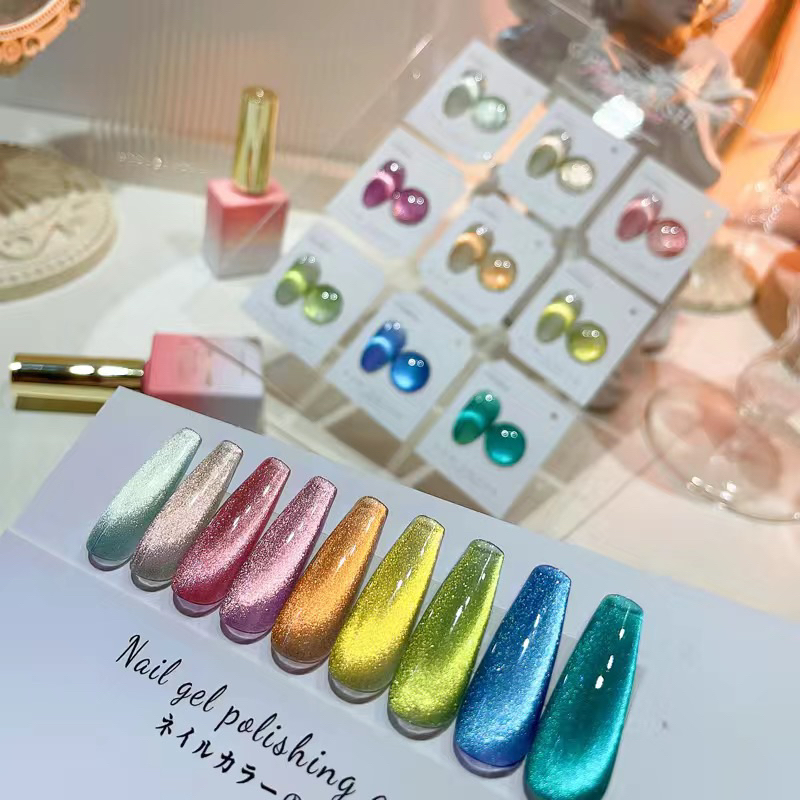 Jual Vendeeni cat eye gel polish A73 series cat eye kutek set isi 9pc