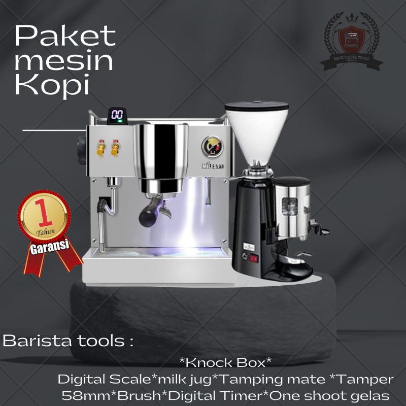 Jual Paket Mesin Kopi Espresso Milesto Machine | Grinder Kopi Espresso ...