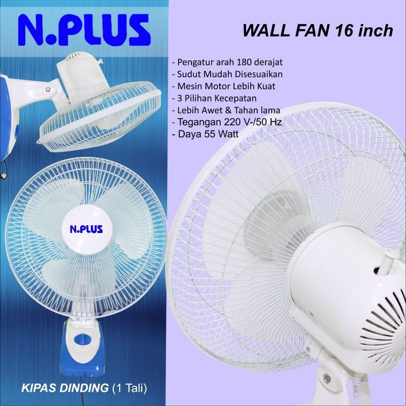 Jual Wall Fan 16 Inch Nplus Kipas Angin Dinding Tembok 16 Inch Nplus Shopee Indonesia 2977