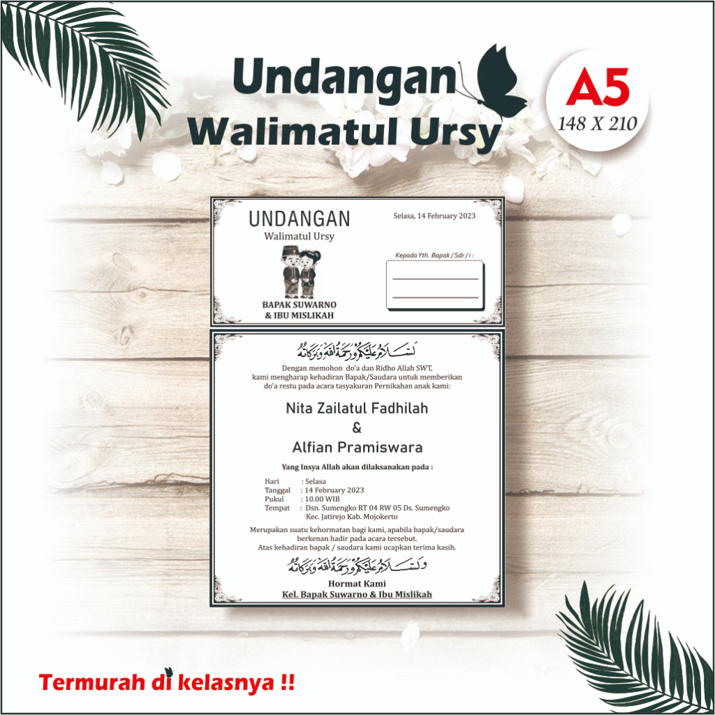 Jual Undangan Walimahan, Undangan Walimatul Ursy, Undangan Kenduri ...