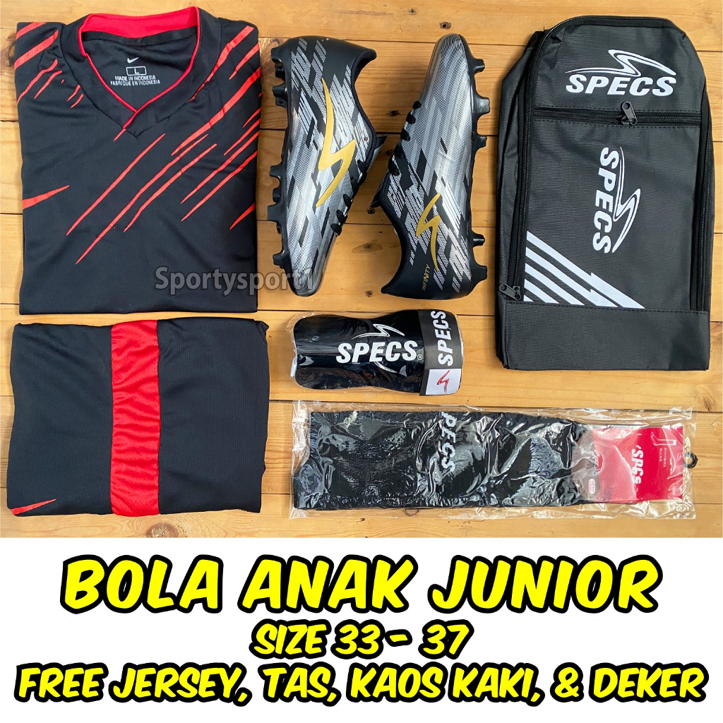 Jual PAKET SEPATU BOLA ANAK DAPAT SETELAN JERSEY TAS SEPATU DEKER