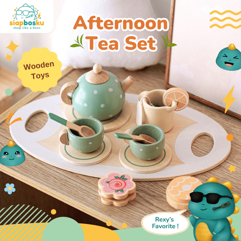 Jual MAINAN KAYU ANAK PEREMPUAN MASAK MASAKAN WOODEN TOYS AFTERNOON TEA ...