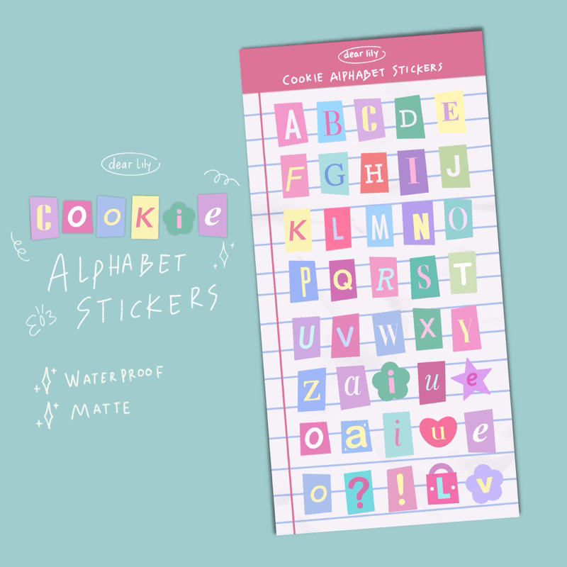 Jual DEAR LILY - RANSOM Pastel Alphabet stickers / Stiker alfabet huruf ...