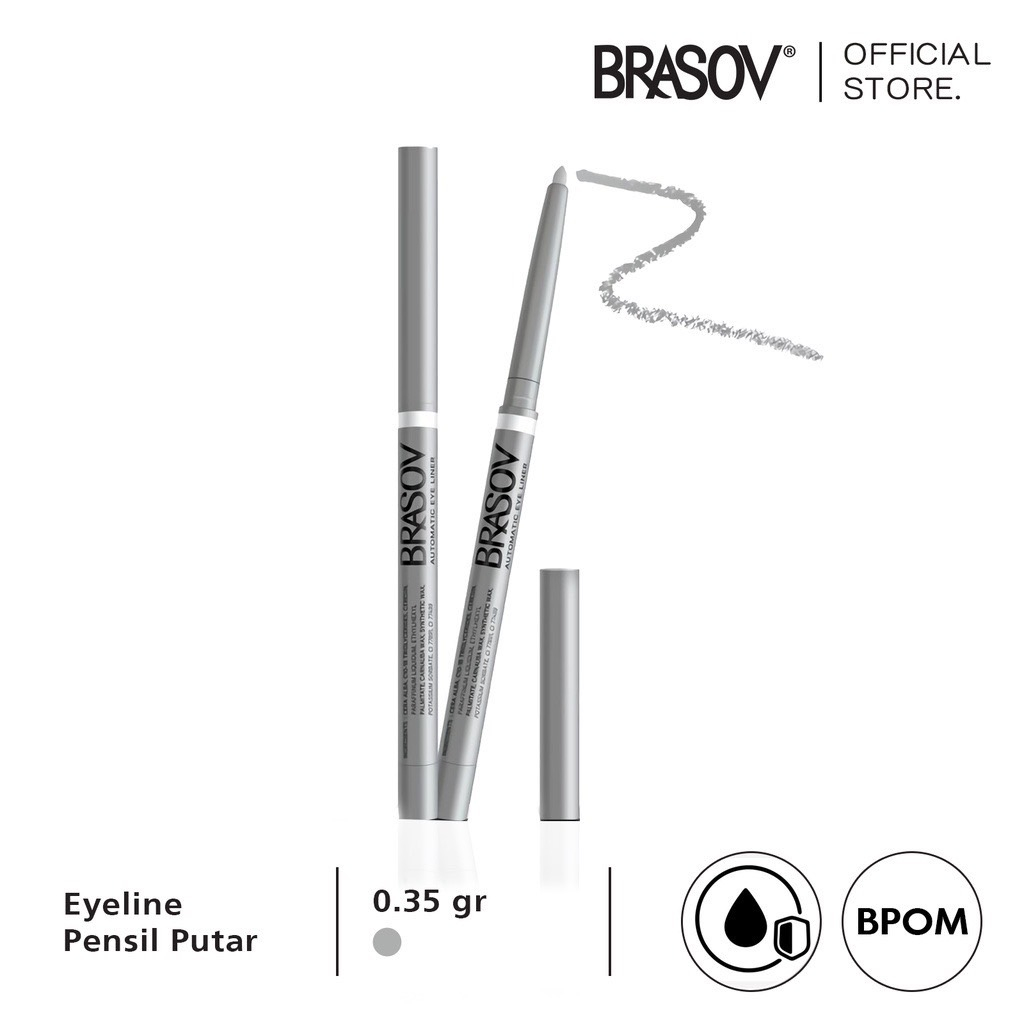 Jual Brasov Eyeliner Pen Waterproof Auto Eyeliner Pencil Eyeliner Black White Silver