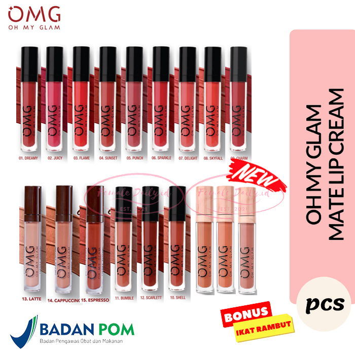 Jual Omg Oh My Glam Matte Kiss Lip Cream Gr Lipcream Omg Bpom Shopee Indonesia