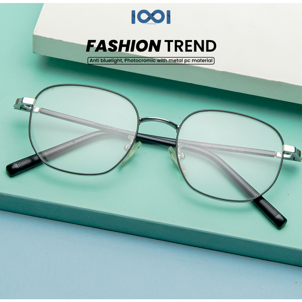 Jual IOOI Eyewear - Kacamata Kotak Metal Trend Bisa Minus/Plus Lensa ...