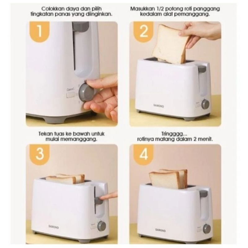 Jual Samono SW TW750 Toaster Pemanggang Roti Listrik Bread Toaster 7 ...