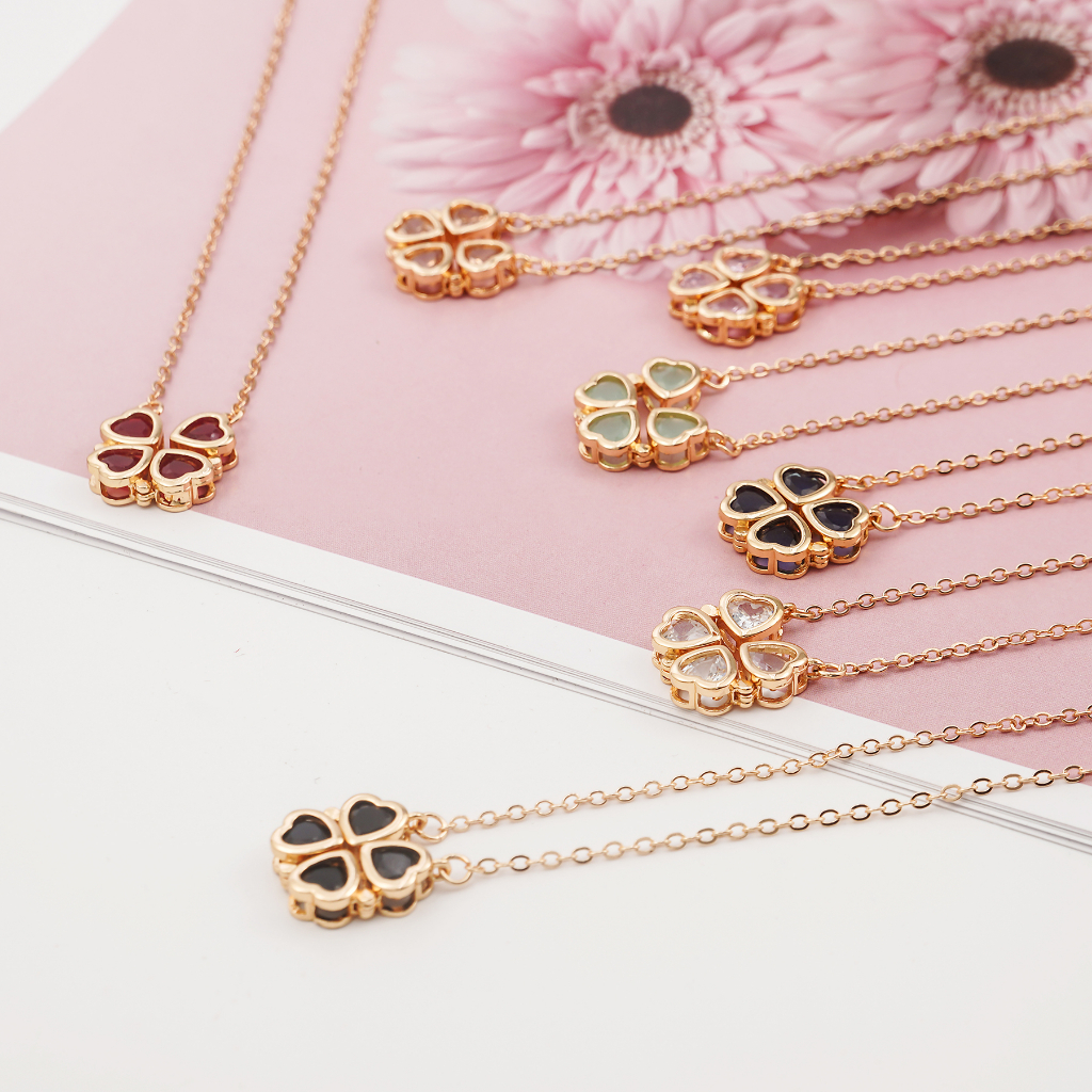 Hyl Jewelry 318N Kalung Titanium Wanita Karat Emas Silver Asli Panjang Muda  Dan Anti Luntur
