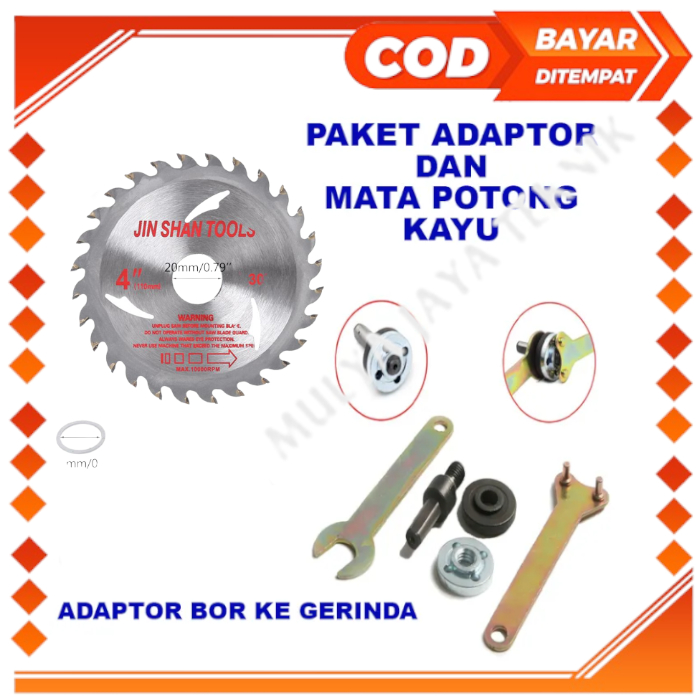 Jual Paket Adaptor Bor Ke Gerinda Mata Gerinda Potong Kayu Circular Saw Inch Shopee Indonesia