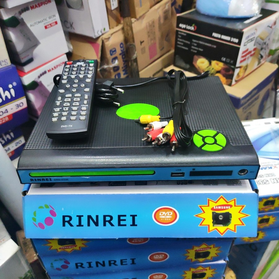 Jual DVD PLAYER RINREI PLASTIK DRN-533K Optik Samsung 100% NEW HARGA ...