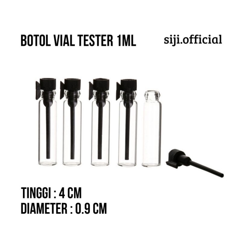 Jual Vial 1ml Botol Tester Sample Parfum Kaca model Stik Oles Panjang ...
