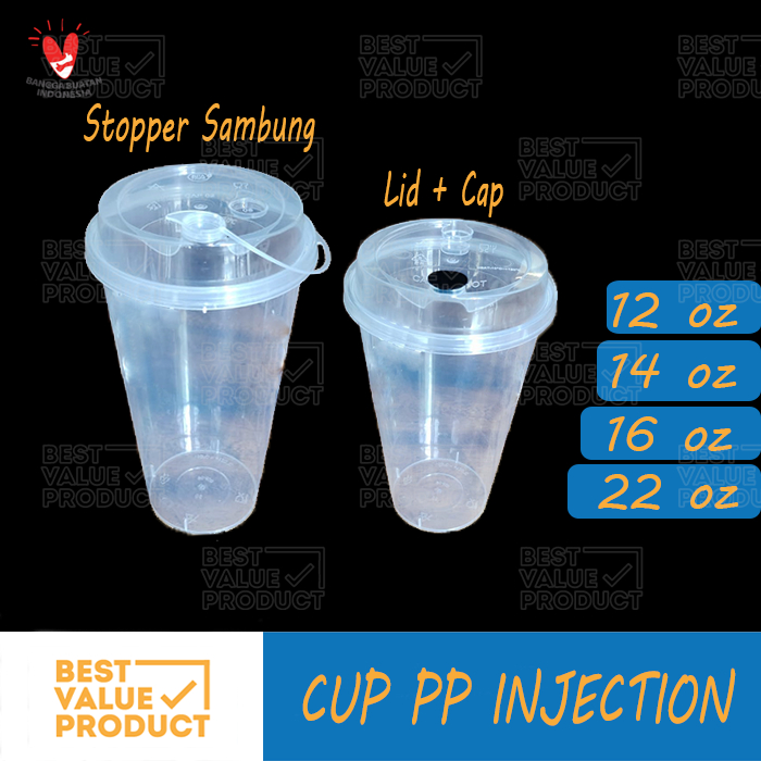 Jual PP Cup Injection 22Oz 700ml + Tutup / Gelas Plastik Reusable BPA ...