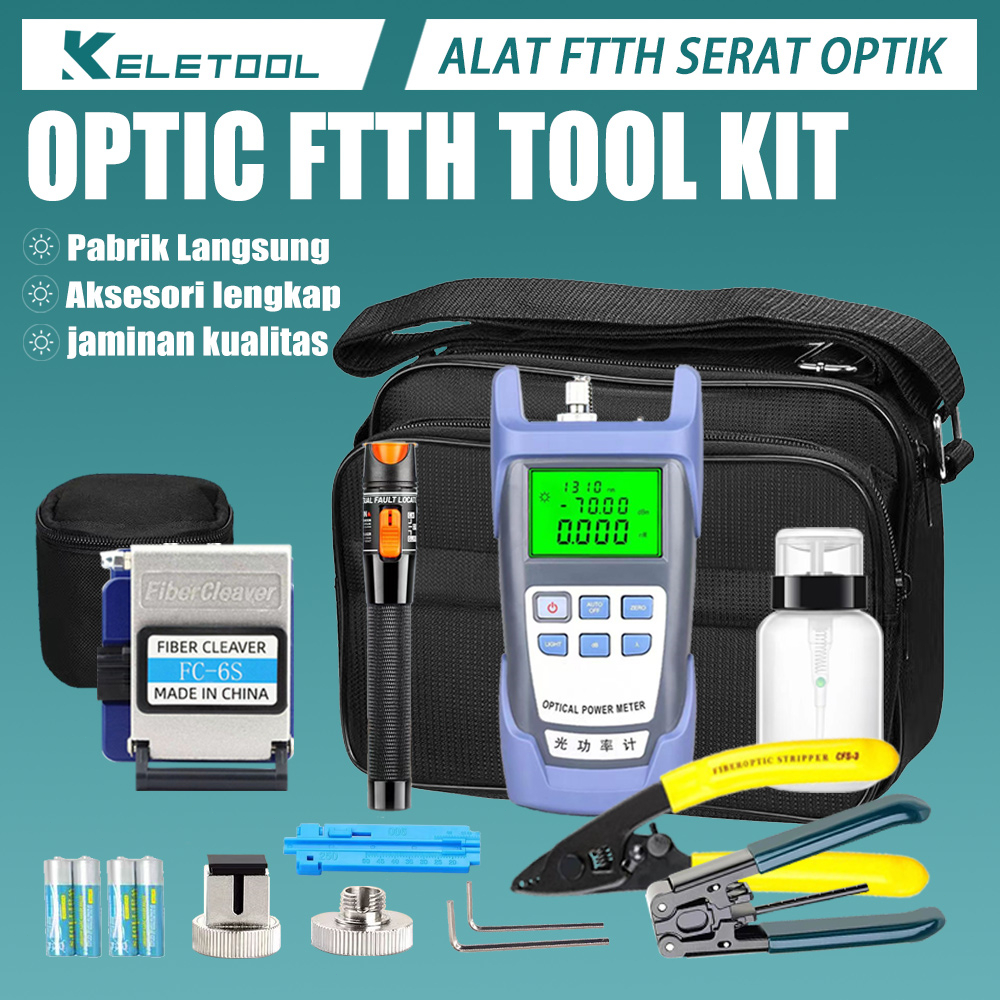 Jual Keletool Toolkit Fiber Optik Alat Potong Fiber Optik Kit Tool Set