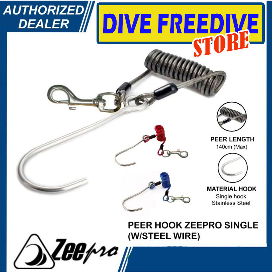 Jual Single Peer Hook Zeepro Diving Steel Wire Tali Rope Pengait Kaitan ...