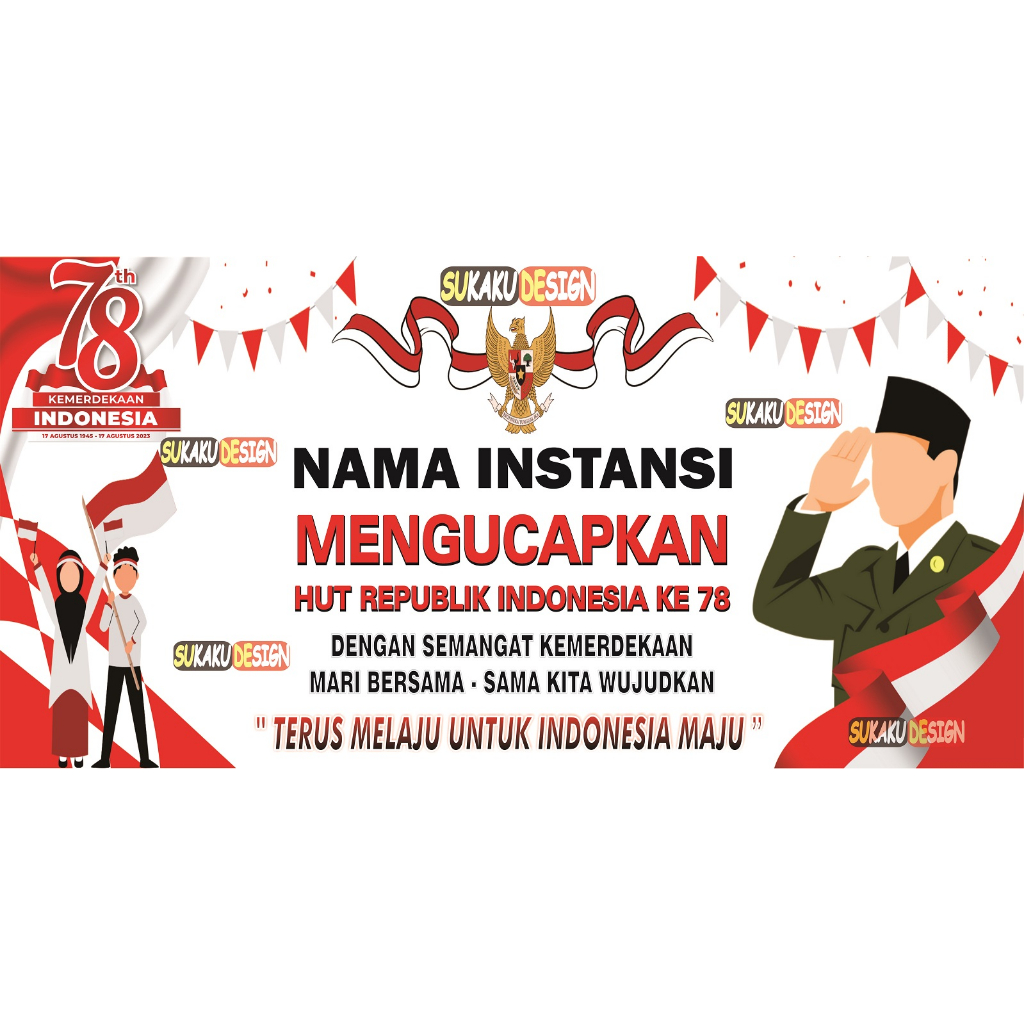 Jual COD / Banner / Spanduk HUT Kemerdekaan Indonesia 78 th / 17