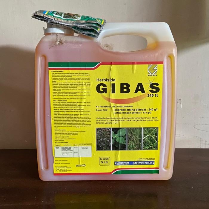 Jual Gibas 240 Sl Kemasan 5 Liter Herbisida Racun Rumput Sistemik