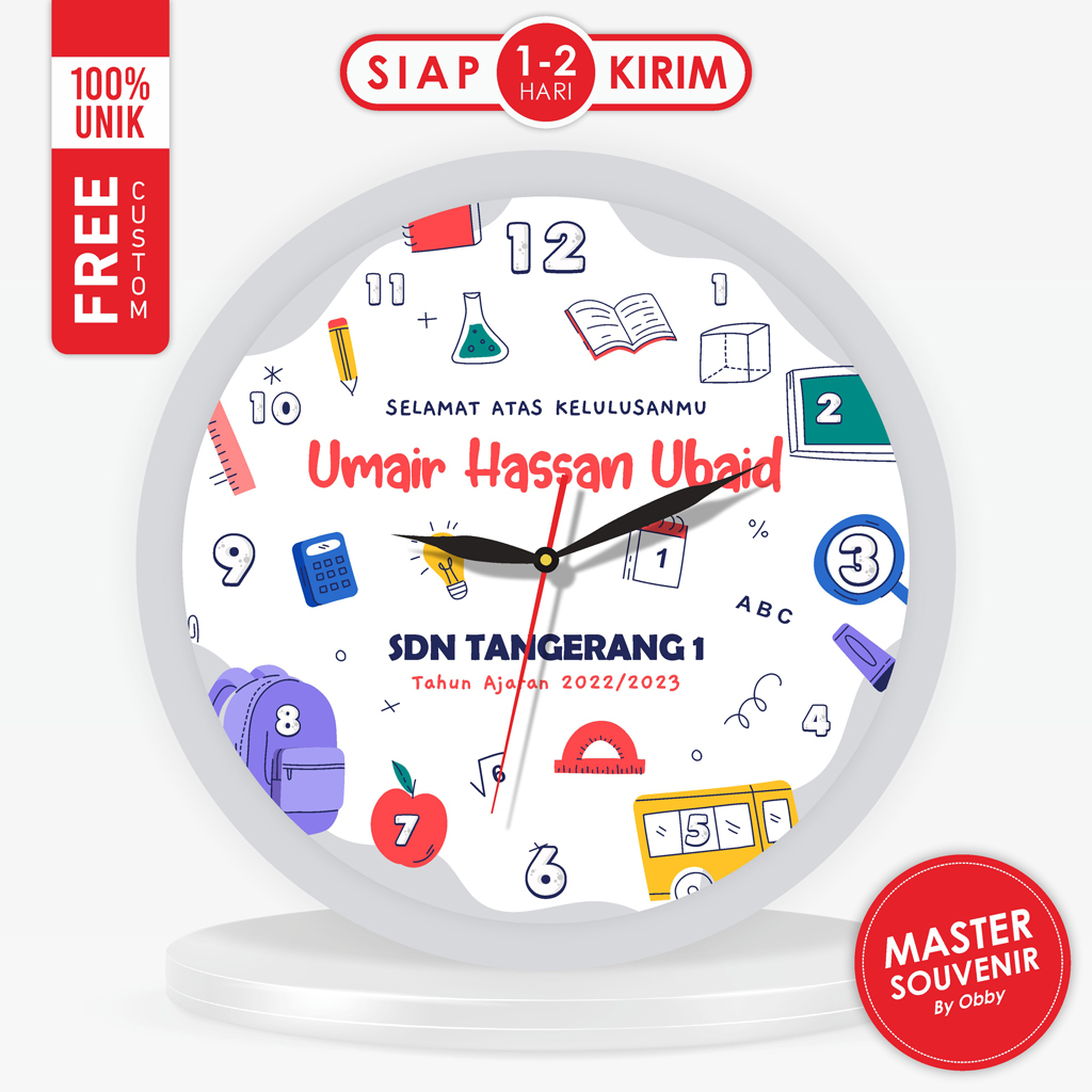 Jual Jam Custom Wisuda Ukuran 10CM (Hadiah Graduation Kelulusan ...