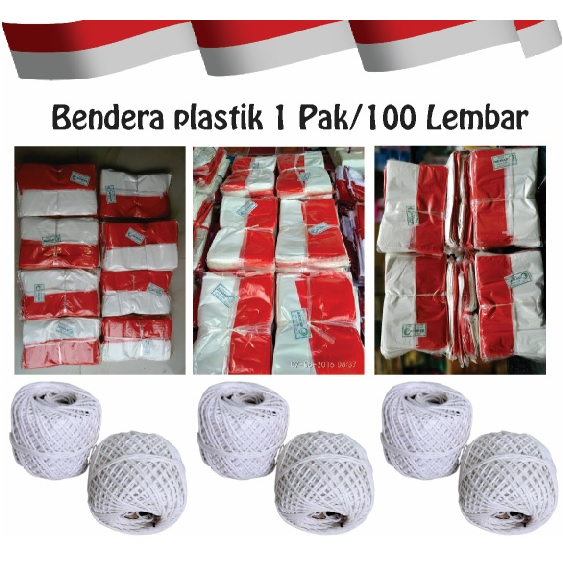 Jual Bendera Plastik Merah Putih 100 Lembar 1 Pak Bendera Umbul Umbul Shopee Indonesia 3389