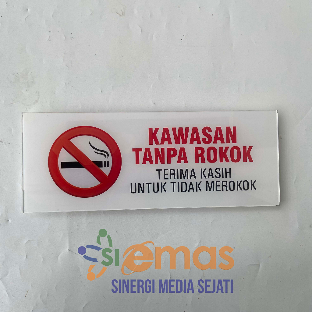 Jual Papan Akrilik Kawasan Bebas Rokok Indonesia Shop